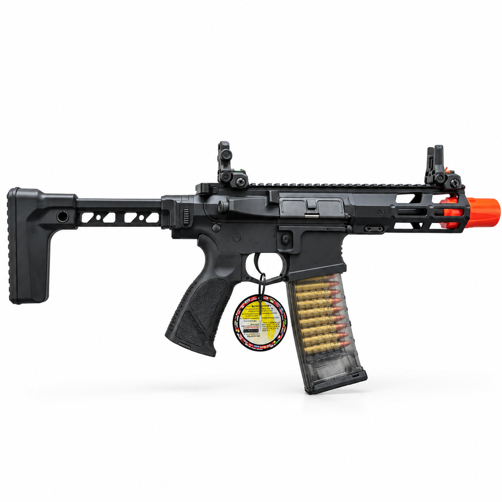 RIFLE DE AIRSOFT AEG G&G CM16 BATTO FOD SMG PRETO 6MM