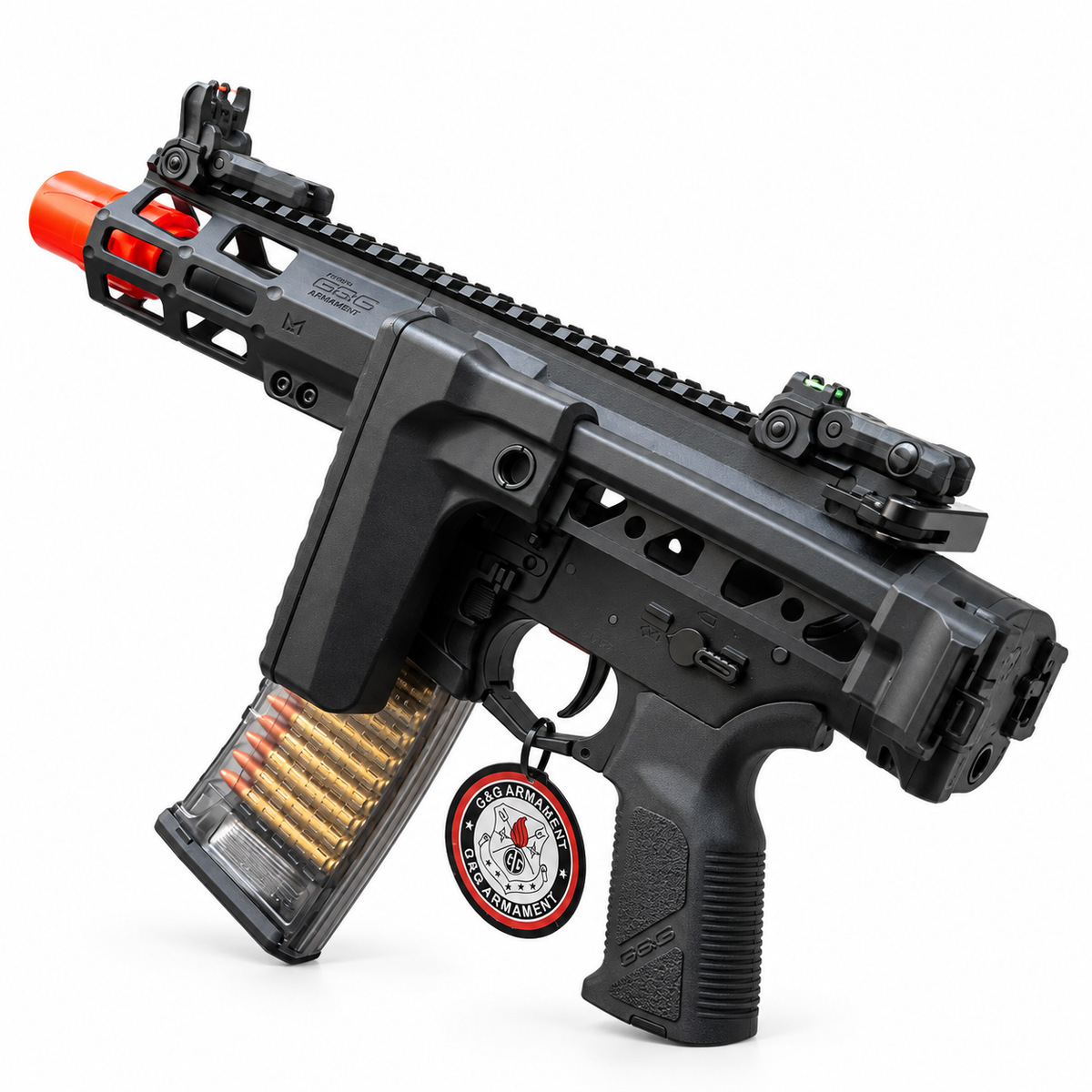 RIFLE DE AIRSOFT AEG G&G CM16 BATTO FOD SMG PRETO 6MM
