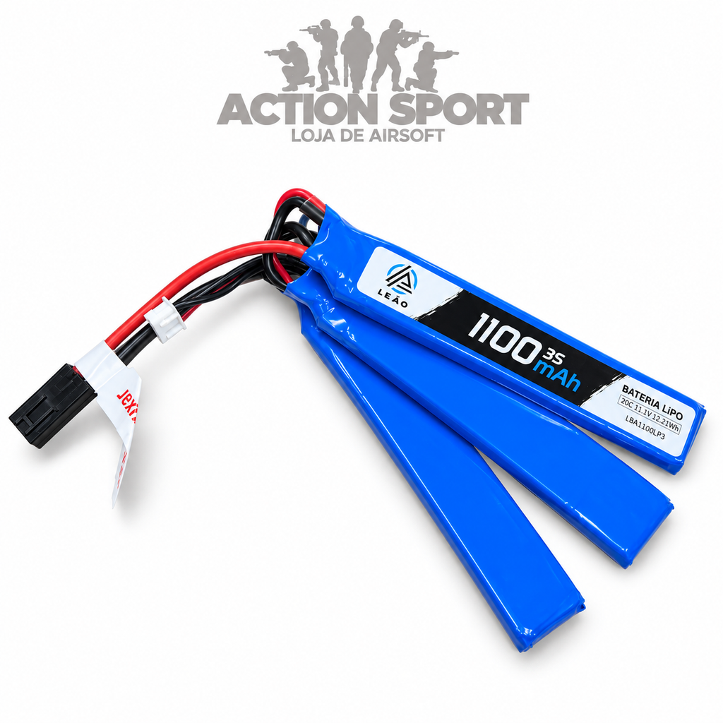 BATERIA LIPO 11.1V 1100MAH 20C 3S CONECTOR TAMYA LEÃO