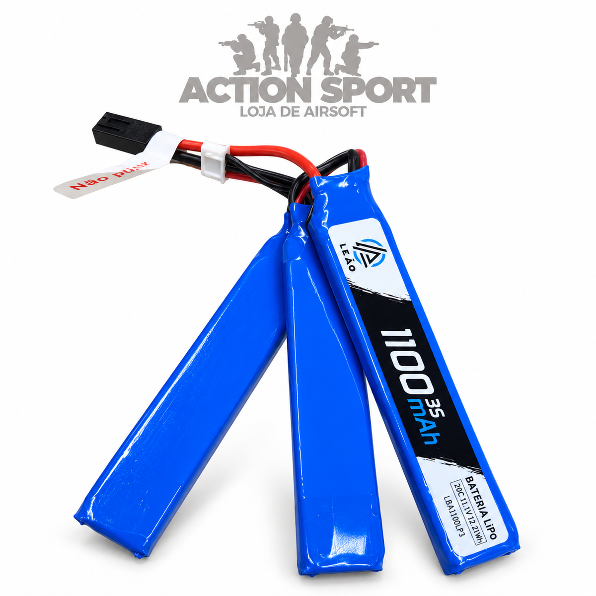 BATERIA LIPO 11.1V 1100MAH 20C 3S CONECTOR TAMYA LEÃO