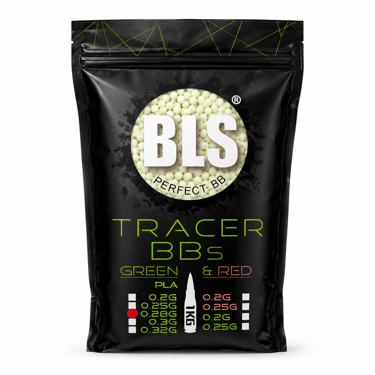 BBS 0.28 TRACER VERDE BLS AIRSOFT - 3600 UN