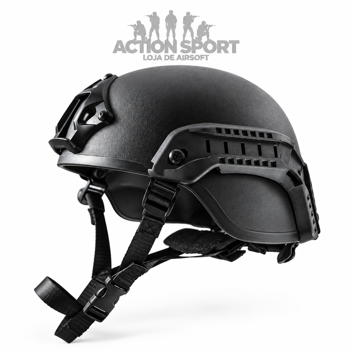 CAPACETE TÁTICO PARA AIRSOFT ROSSI PRETO