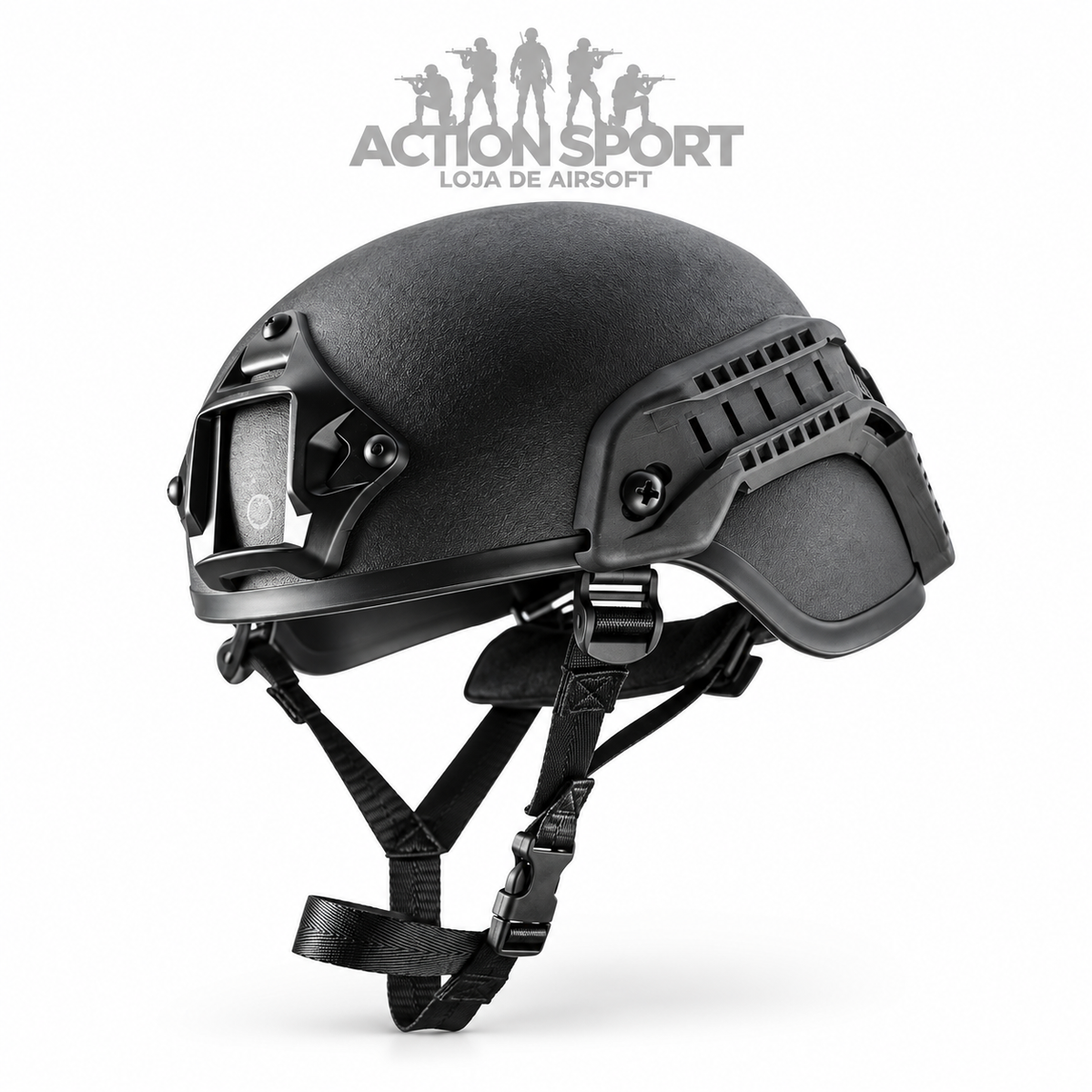 CAPACETE TÁTICO PARA AIRSOFT ROSSI PRETO