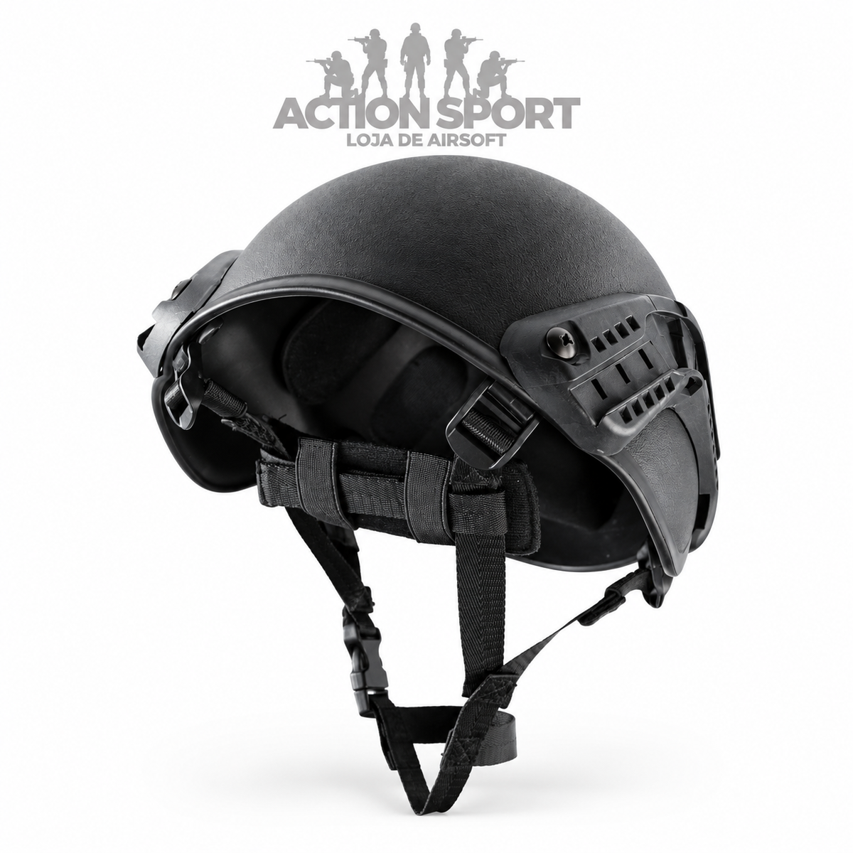 CAPACETE TÁTICO PARA AIRSOFT ROSSI PRETO