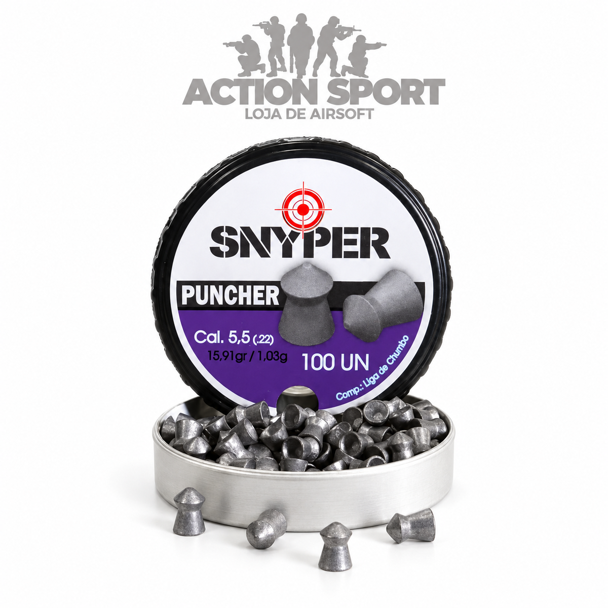 CHUMBINHO SNYPER PUNCHER 5,5MM 1,03G (100 UN)