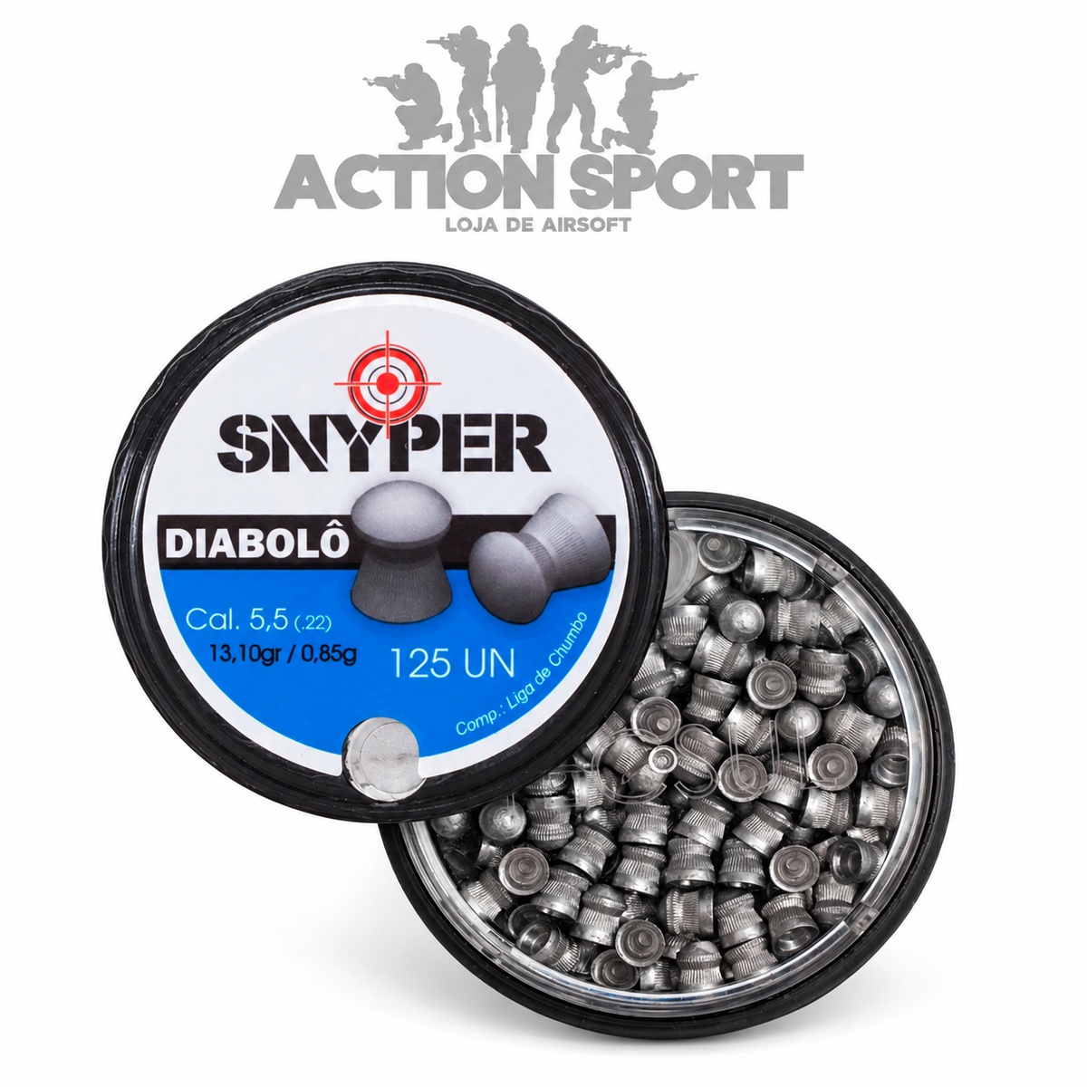 CHUMBINHO SNYPER DIABOLÔ 5,5MM 0,85G (125 UNIDADES)
