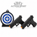 KIT 2 PISTOLAS DE MOLA VIGOR V307 6MM + ALVO GEL