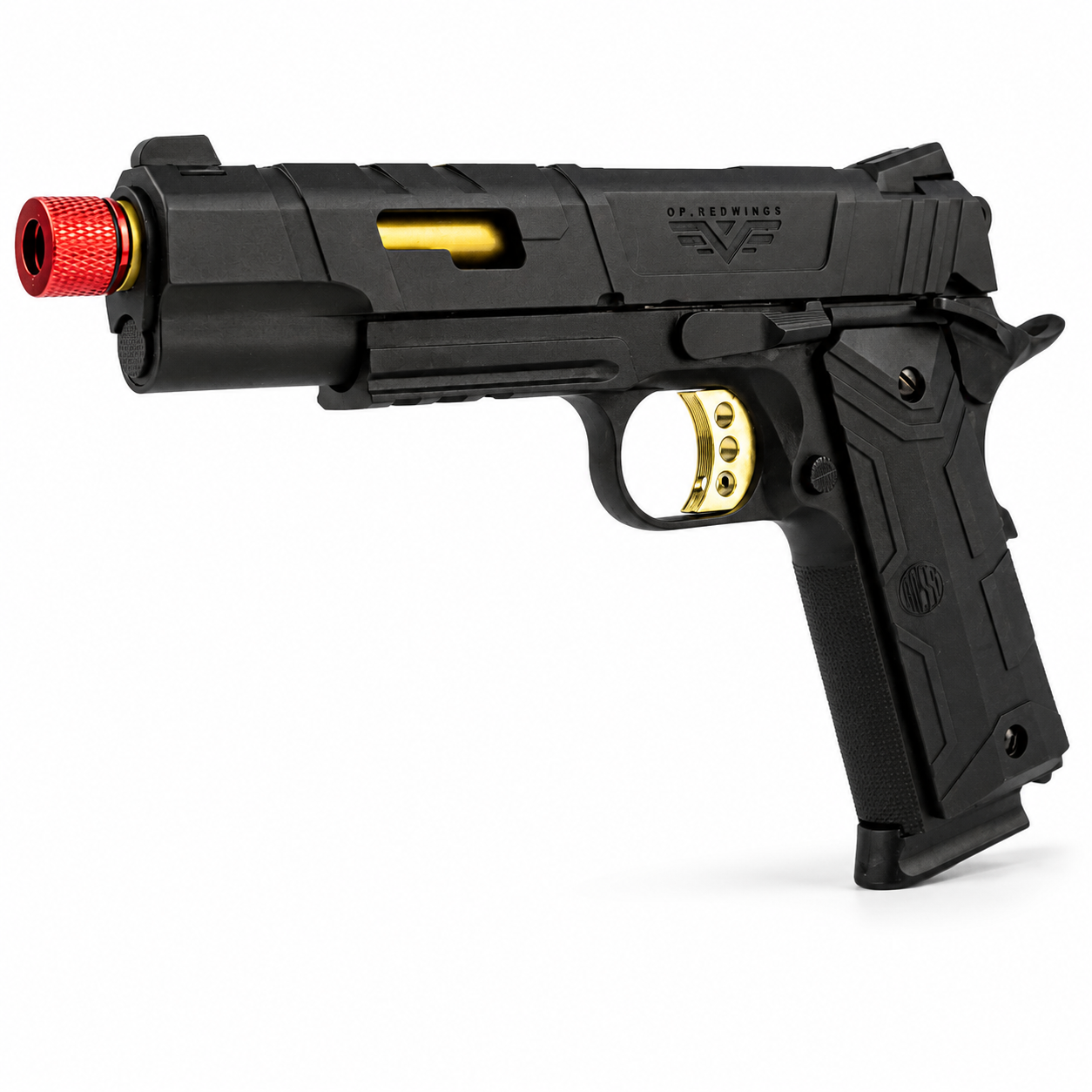 PISTOLA DE AIRSOFT ROSSI 1911 REDWINGS GOLD GBB BLOWBACK 6MM