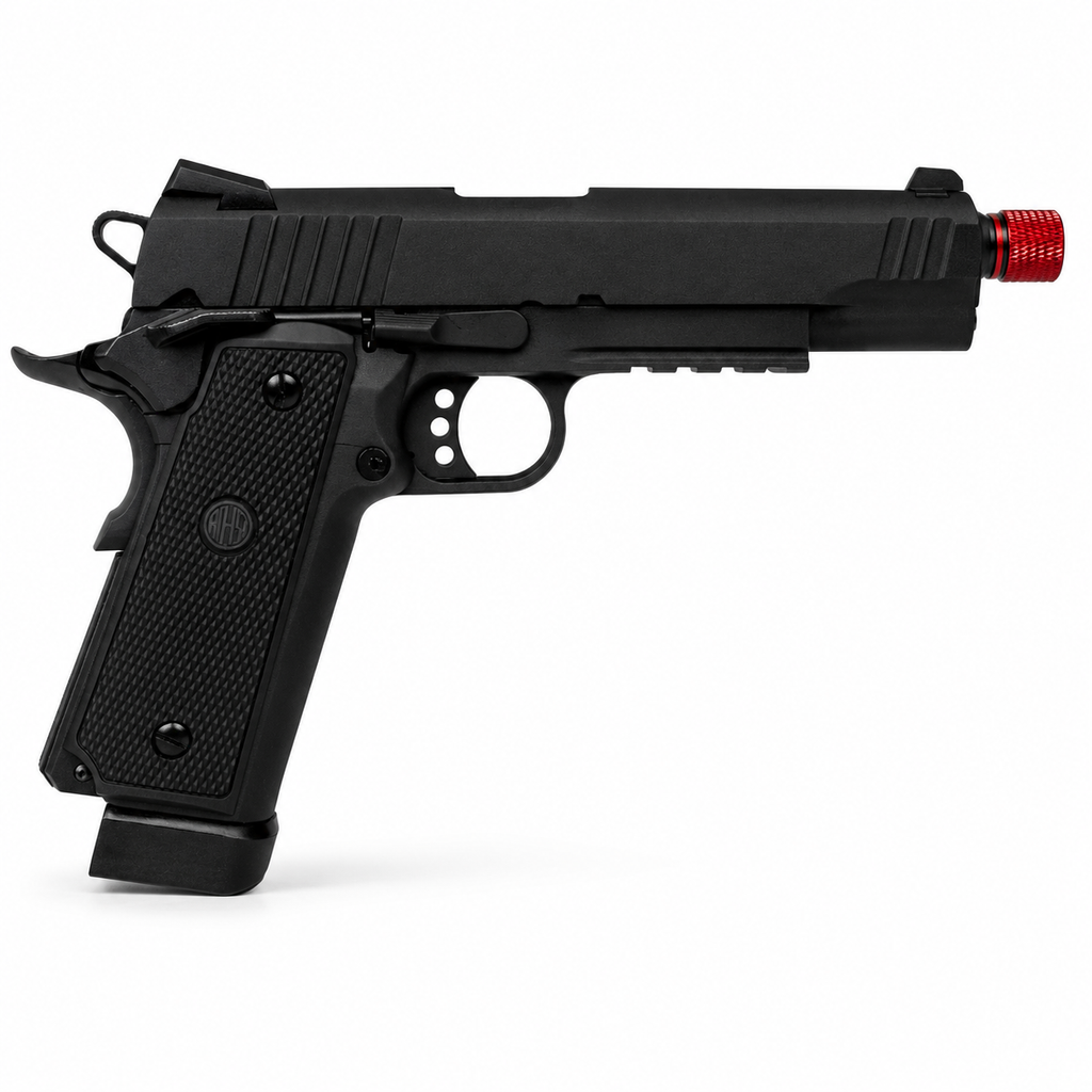PISTOLA DE AIRSOFT ROSSI 1911 HI-CAPA BLACK OPS GBB 6MM