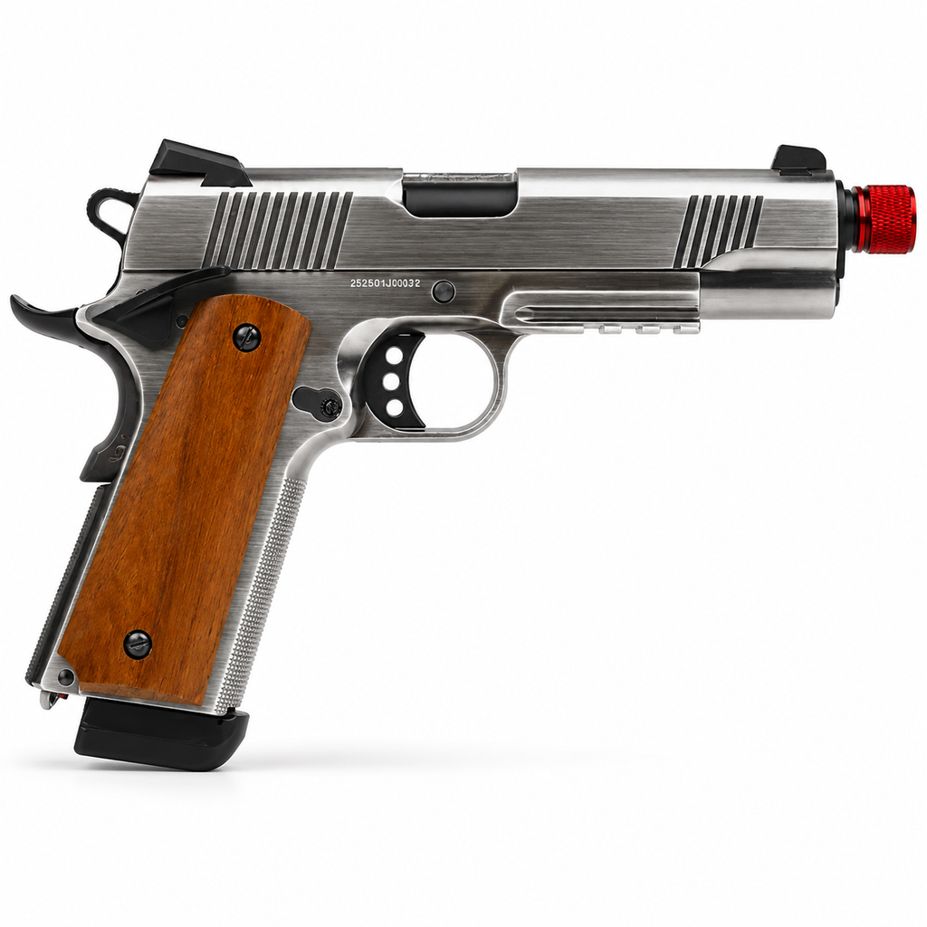 PISTOLA DE AIRSOFT GBB ROSSI 1911 SILVER/WOOD BLOWBACK 6MM