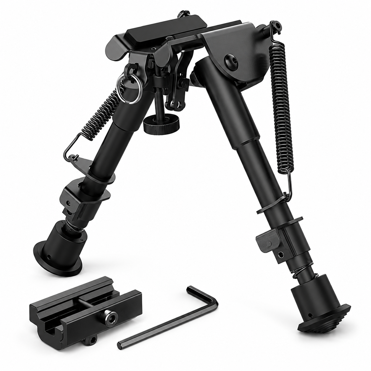 BIPÉ HARRIS FULL METAL PRETO-ADAPTADOR P/ TRILHO 22MM