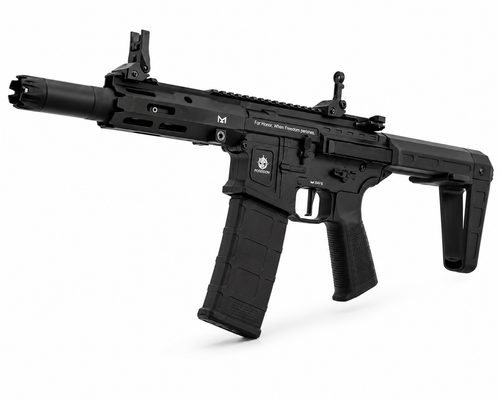 AIRSOFT RIFLE BLACK POSEIDON AEG M4 AVENGER QRF WITH MEDUSA 6MM