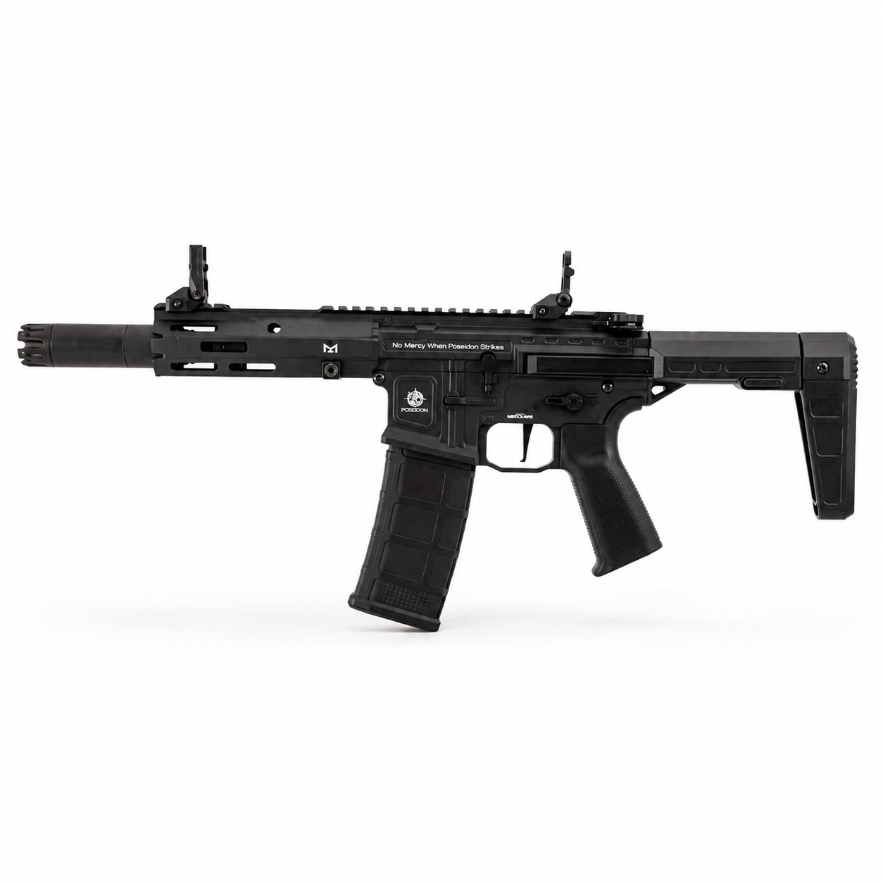 AIRSOFT RIFLE BLACK POSEIDON AEG M4 AVENGER QRF WITH MEDUSA 6MM