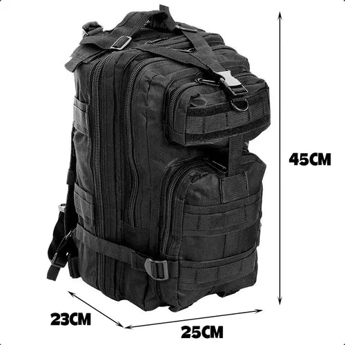 BOLSA TÁTICA MILITAR PRETA 30L
