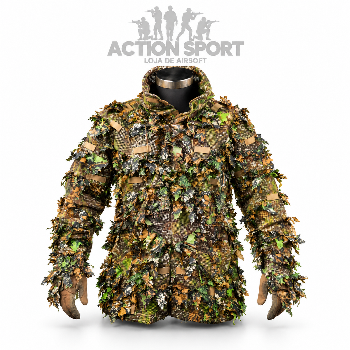 GHILLIE SUIT BLACKWOLF 3D AMBER COMPLETO – JAQUETA, CALÇA E BOONIE