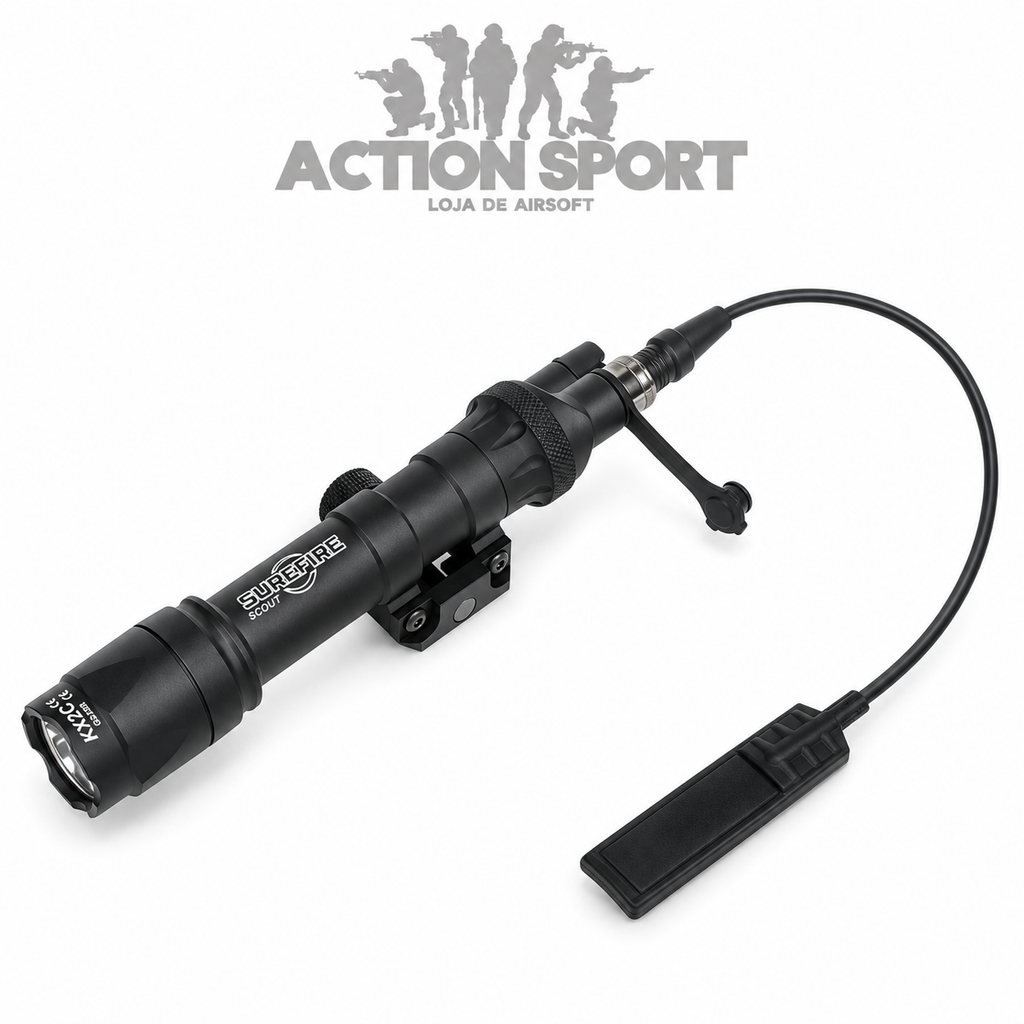 LANTERNA SUREFIRE M600C PRETA C/ ACIONADOR REMOTOR E TRILHO 22MM