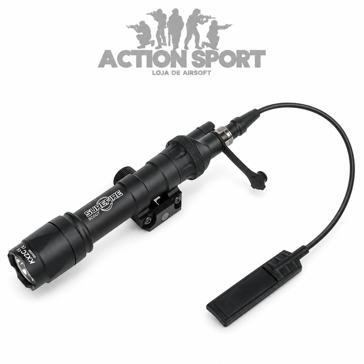 LANTERNA SUREFIRE M600C PRETA C/ ACIONADOR REMOTOR E TRILHO 22MM