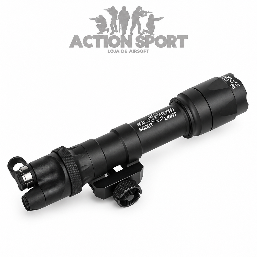 LANTERNA SUREFIRE M600C PRETA C/ ACIONADOR REMOTOR E TRILHO 22MM