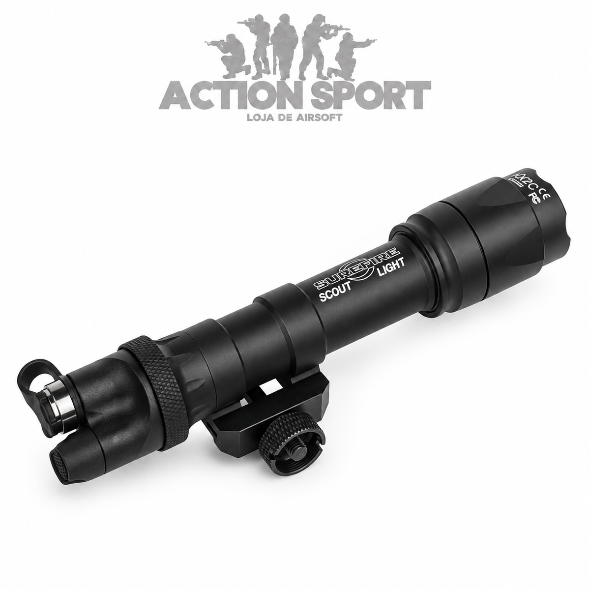 LANTERNA SUREFIRE M600C PRETA C/ ACIONADOR REMOTOR E TRILHO 22MM