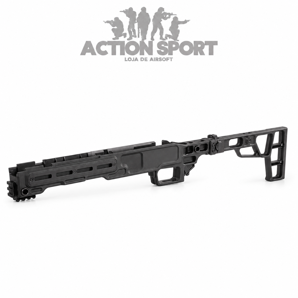 CHASSI TÁTICO PARA RIFLE MAPLE LEAF VSR-10 / MLC-338 PRETO