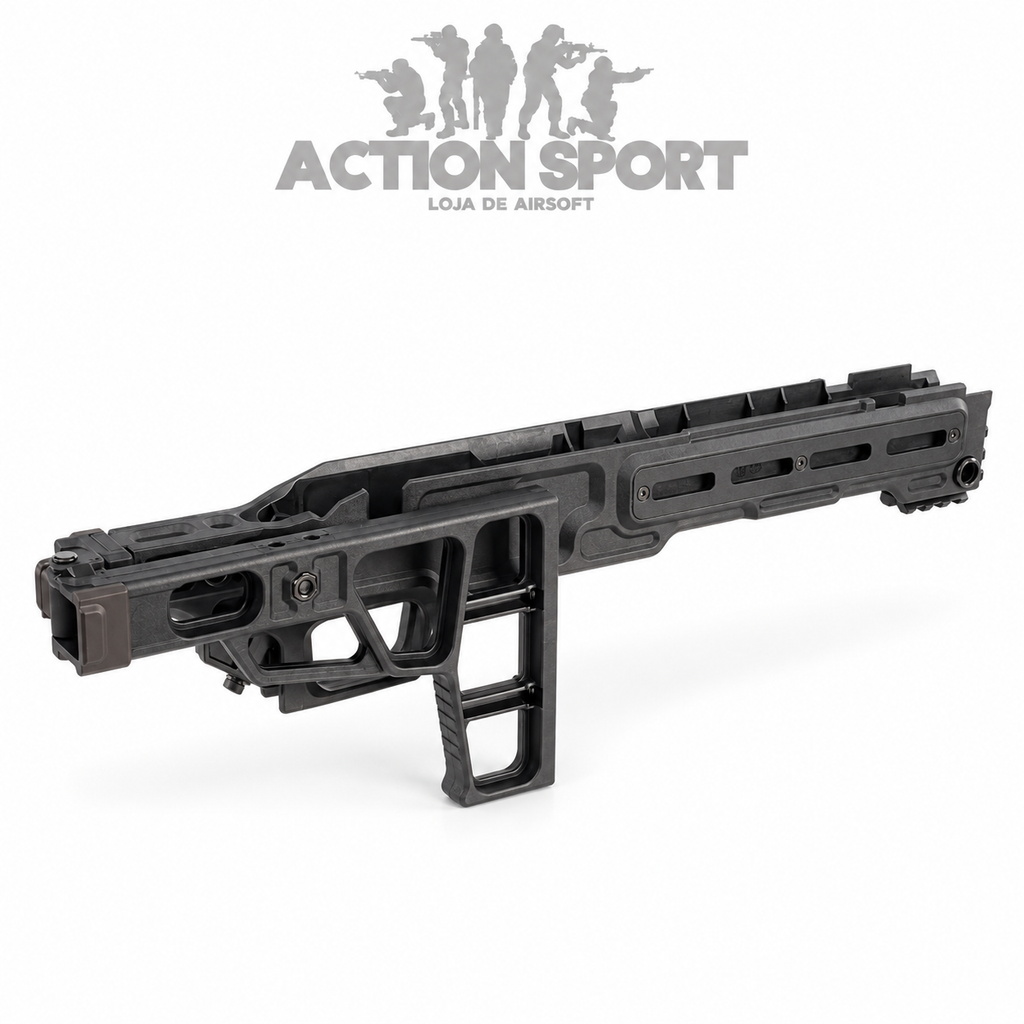 CHASSI TÁTICO PARA RIFLE MAPLE LEAF VSR-10 / MLC-338 PRETO