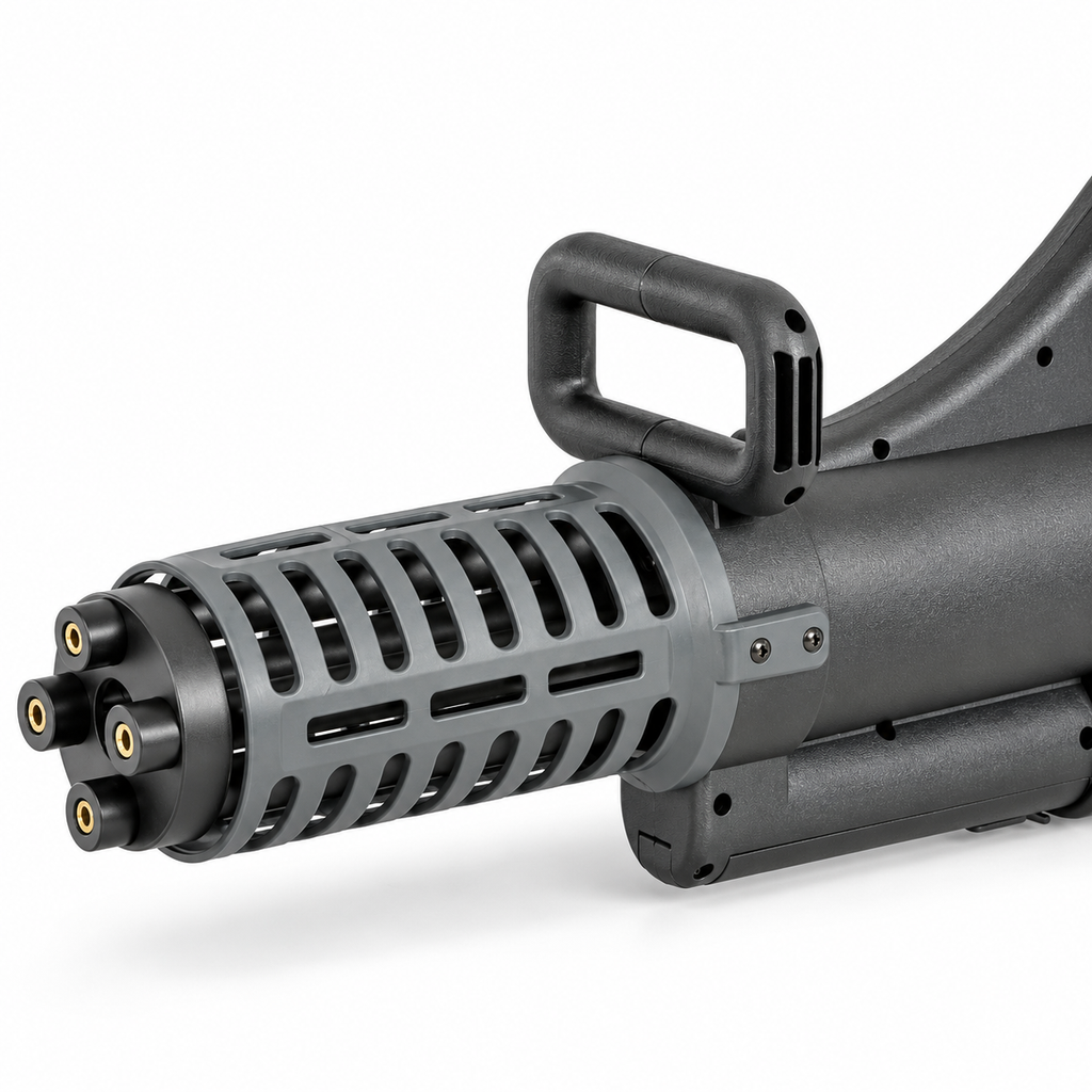 MINIGUN DE AIRSOFT AEG WELLPRO ROTATIVA 4 CANOS PRETA 6MM