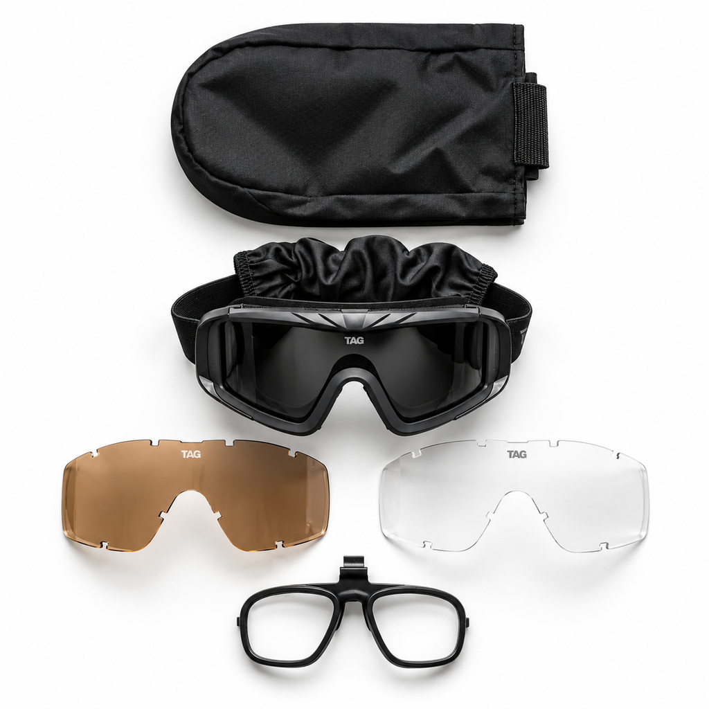 ÓCULOS TÁTICO TAG STORM COM 2 LENTES UV 400
