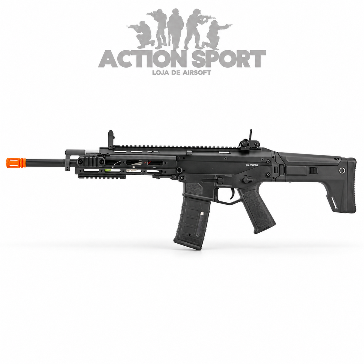 RIFLE DE AIRSOFT AEG A&K MASADA ACR PRETO 6MM (SOB ENCOMENDA)