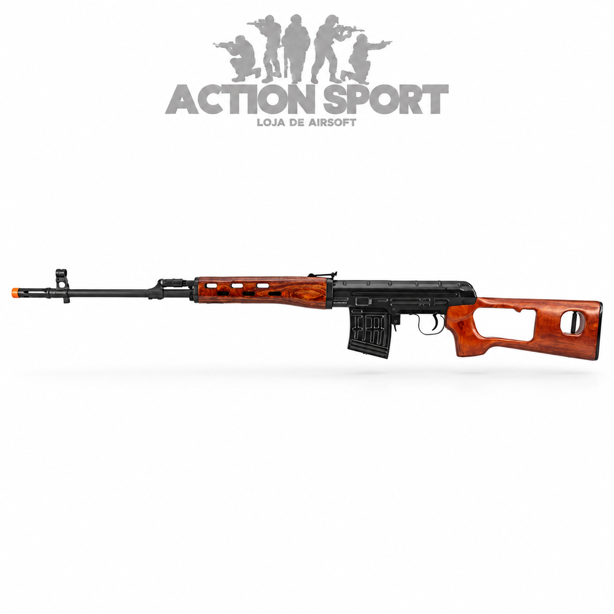 RIFLE DE AIRSOFT SNIPER A&K SVD DRAGUNOV AÇÃO POR FERROLHO 6MM (SOB ENCOMENDA)