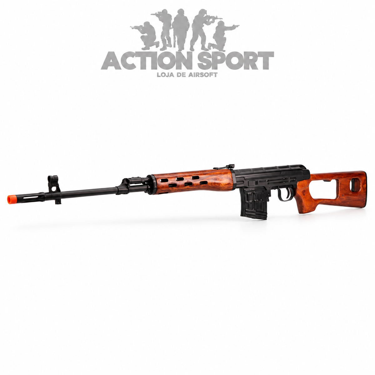 RIFLE DE AIRSOFT SNIPER A&K SVD DRAGUNOV AÇÃO POR FERROLHO 6MM (SOB ENCOMENDA)
