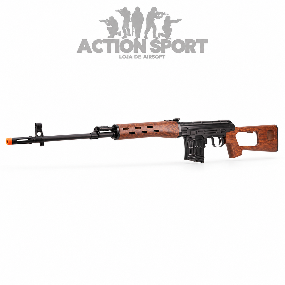 RIFLE DE AIRSOFT SNIPER A&K SVD DRAGUNOV AÇÃO POR FERROLHO 6MM (SOB ENCOMENDA)