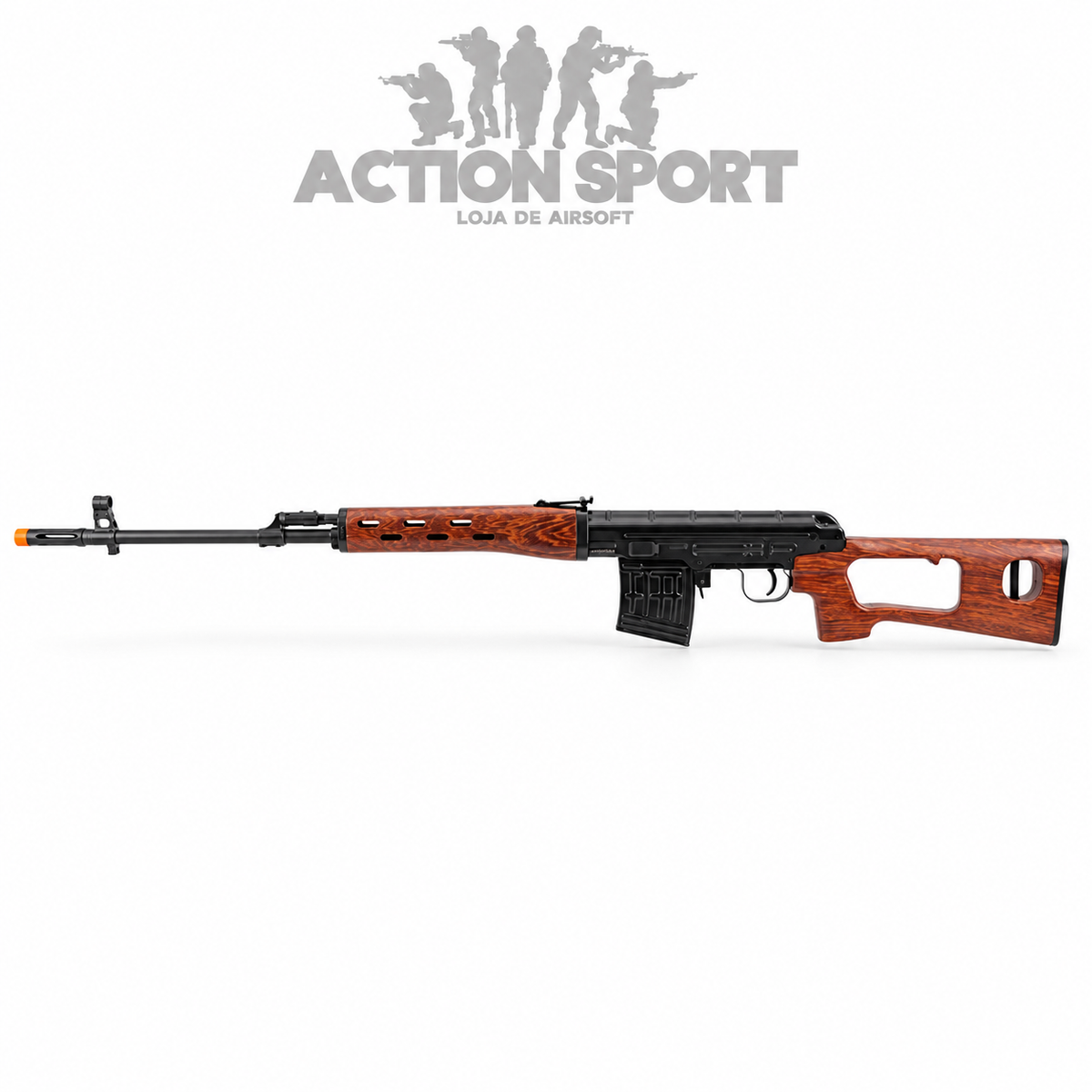RIFLE DE AIRSOFT SNIPER A&K SVD DRAGUNOV AÇÃO POR FERROLHO 6MM (SOB ENCOMENDA)