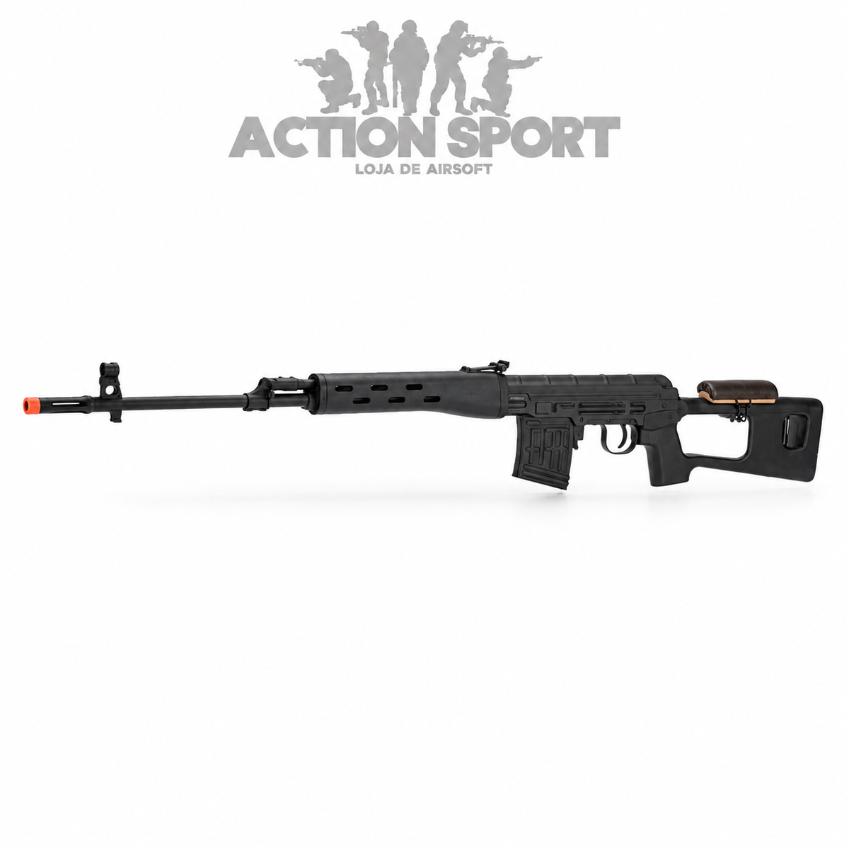 RIFLE DE AIRSOFT SNIPER MOLA A&K SVD DRAGUNOV PRETO 6MM (SOB ENCOMENDA)