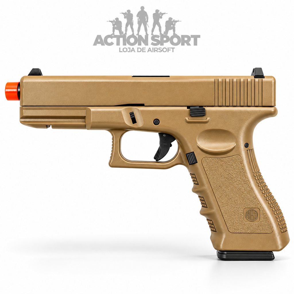 PISTOLA DE AIRSOFT GBB ROSSI GLOCK V17 TAN 6MM