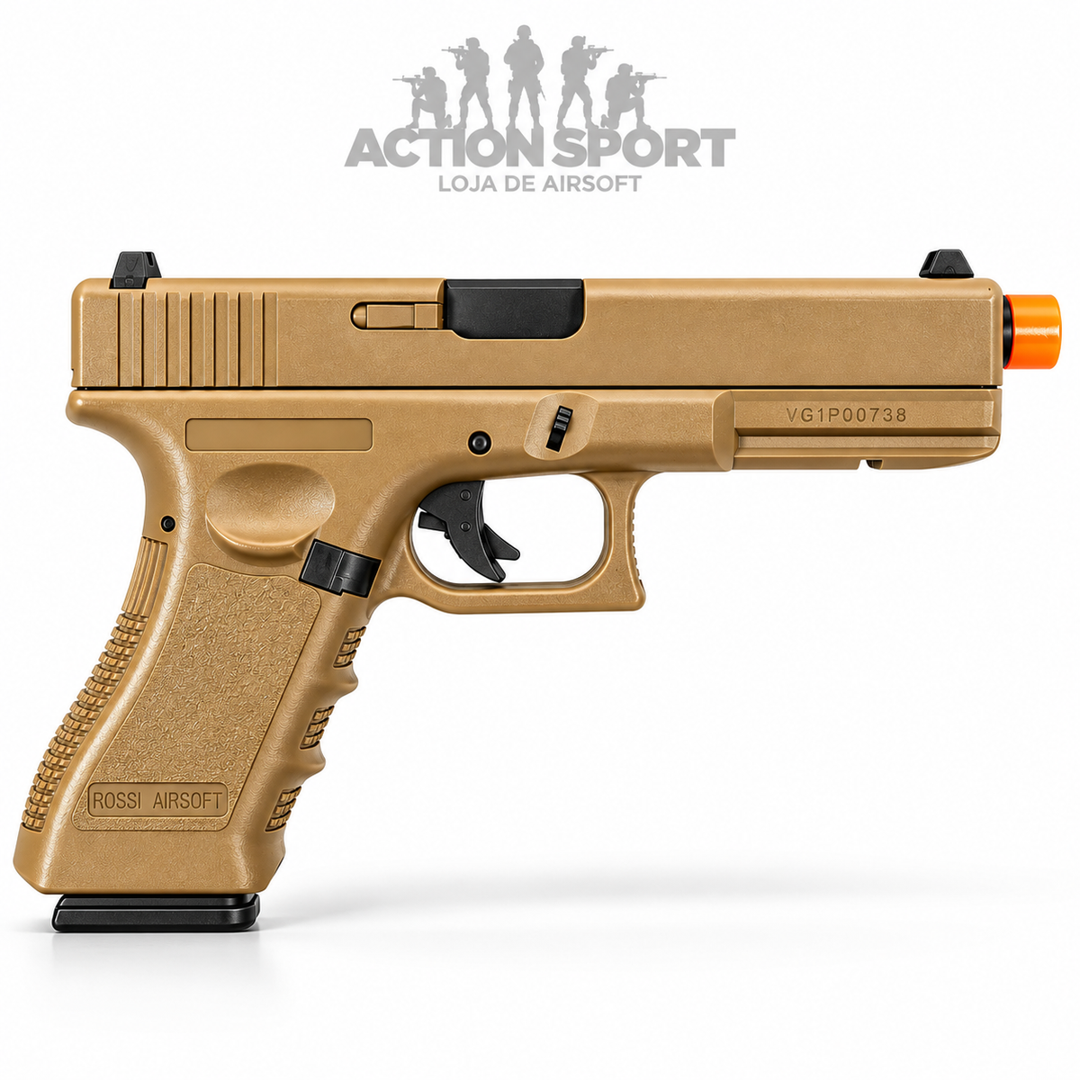 PISTOLA DE AIRSOFT GBB ROSSI GLOCK V17 TAN 6MM