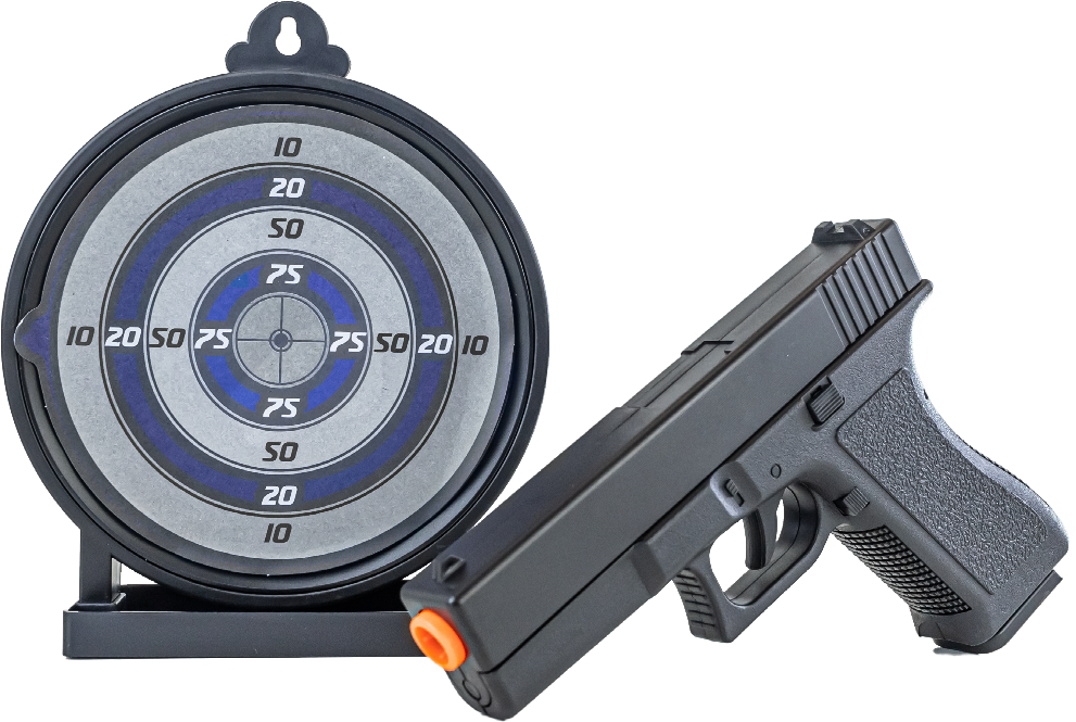 PISTOLA AIRSOFT VIGOR KIT ALVO GEL + V307(2 UN) MOLA 6MM