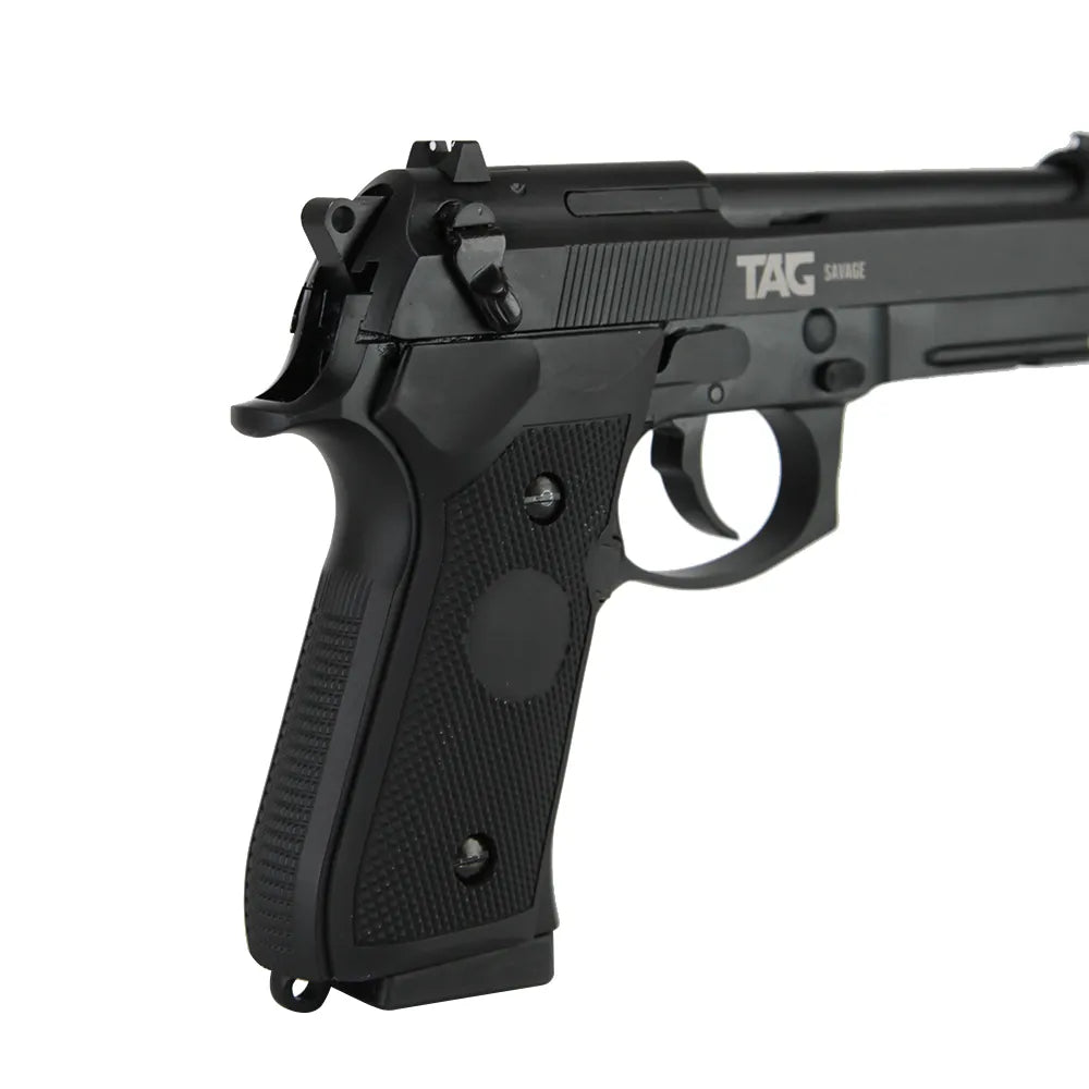 Pistola de airsoft Savage 6mm Green Gás com Blowback TAG