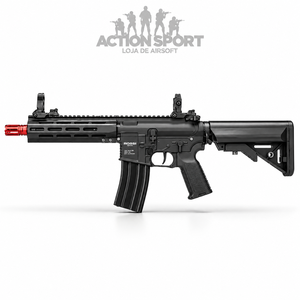 RIFLE DE AIRSOFT ELÉTRICO AR15 ROSSI SENTINEL 8" M-LOK 6MM